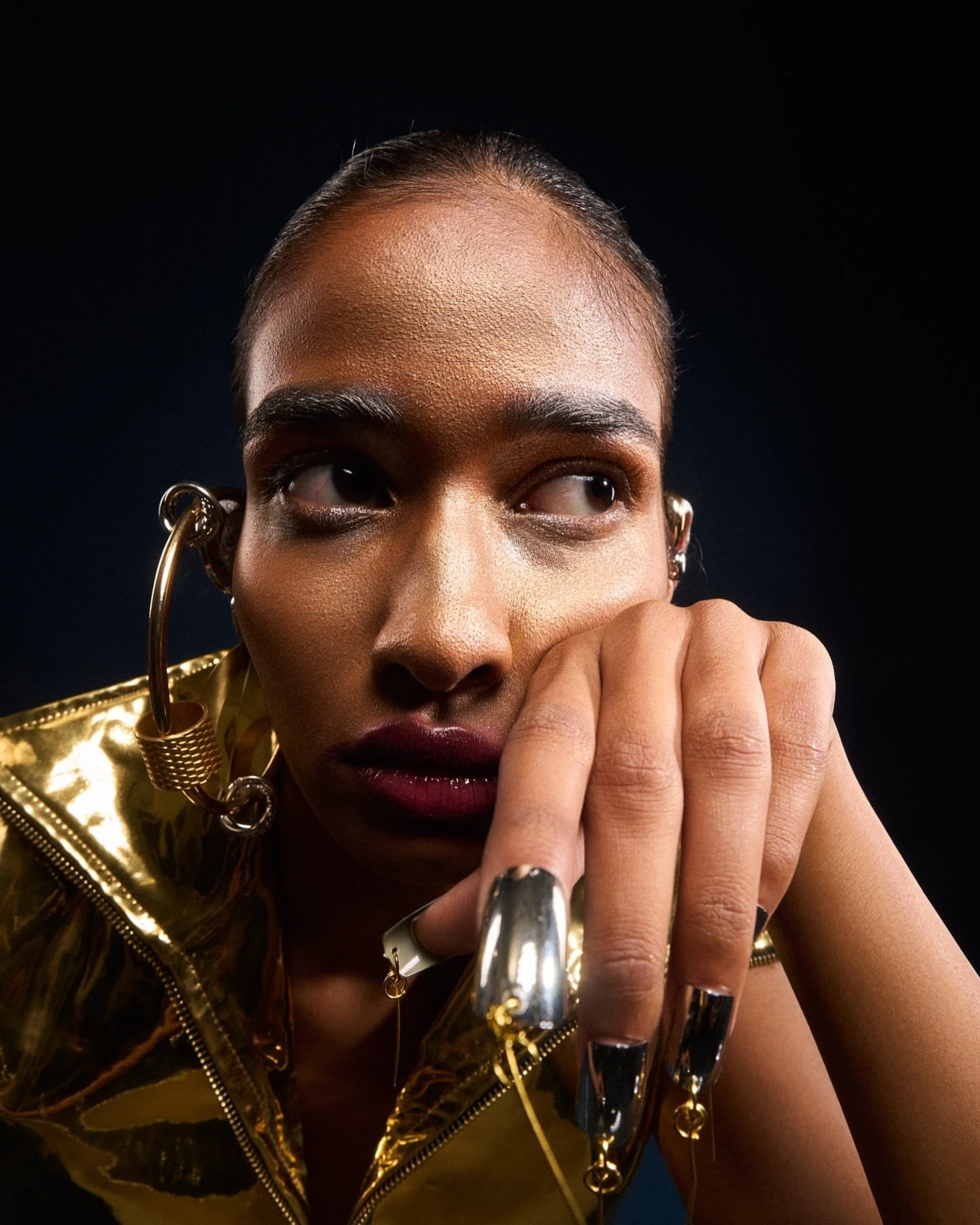 Gold Glitz — hair by Dwyessh Parasnani
